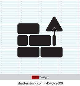 Vector icons brickwork and building trowel