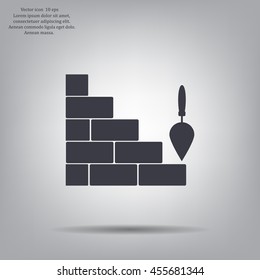 Vector icons brickwork and building trowel