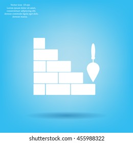 Vector icons brickwork and building trowel