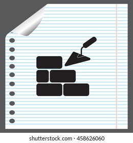 Vector icons brickwork and building trowel