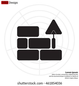 Vector icons brickwork and building trowel