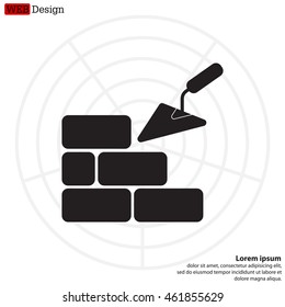 Vector icons brickwork and building trowel