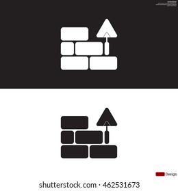 Vector icons brickwork and building trowel