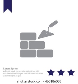 Vector icons brickwork and building trowel