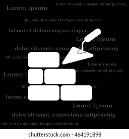 Vector icons brickwork and building trowel