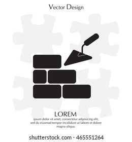 Vector icons brickwork and building trowel