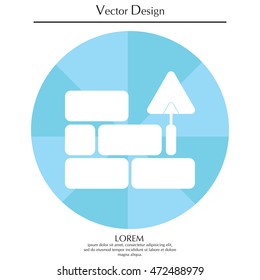 Vector icons brickwork and building trowel