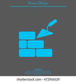 Vector icons brickwork and building trowel