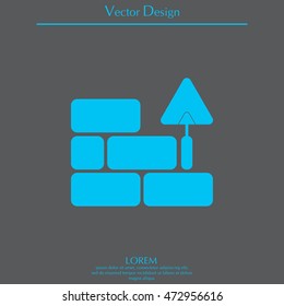 Vector icons brickwork and building trowel