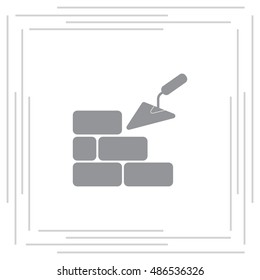 Vector icons brickwork and building trowel