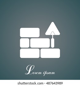 Vector icons brickwork and building trowel