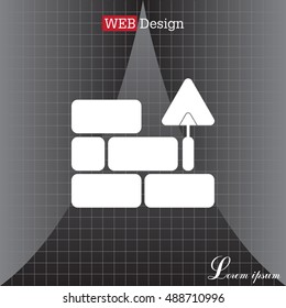 Vector icons brickwork and building trowel