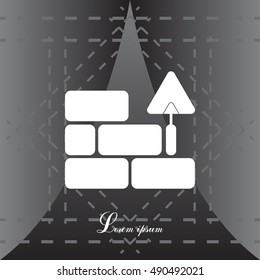Vector icons brickwork and building trowel