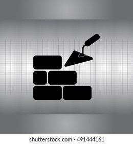 Vector icons brickwork and building trowel