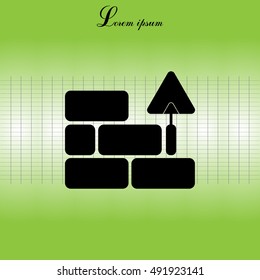 Vector icons brickwork and building trowel