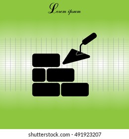 Vector icons brickwork and building trowel