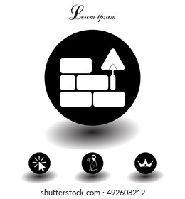 Vector icons brickwork and building trowel