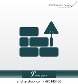 Vector icons brickwork and building trowel