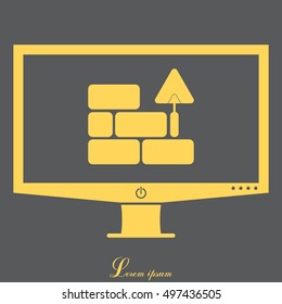 Vector icons brickwork and building trowel