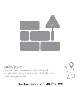 Vector icons brickwork and building trowel