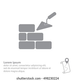 Vector icons brickwork and building trowel