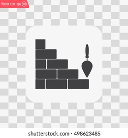 Vector icons brickwork and building trowel