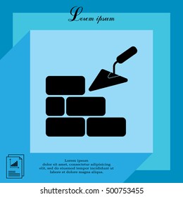 Vector icons brickwork and building trowel