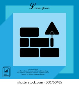 Vector icons brickwork and building trowel