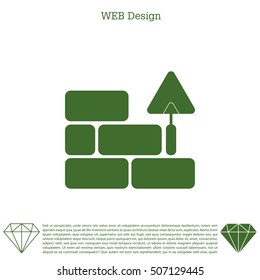 Vector icons brickwork and building trowel