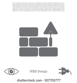 Vector icons brickwork and building trowel
