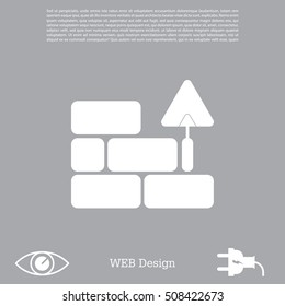 Vector icons brickwork and building trowel