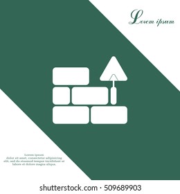 Vector icons brickwork and building trowel