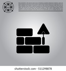 Vector icons brickwork and building trowel