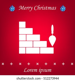 Vector icons brickwork and building trowel