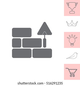 Vector icons brickwork and building trowel