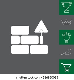 Vector icons brickwork and building trowel