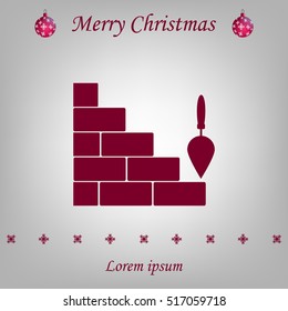 Vector icons brickwork and building trowel