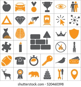 Vector icons brickwork and building trowel