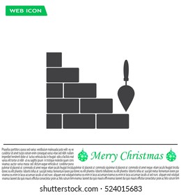 Vector icons brickwork and building trowel