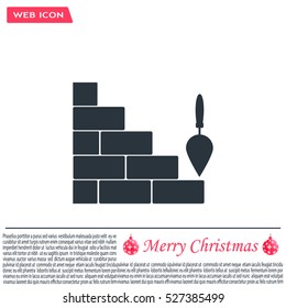 Vector icons brickwork and building trowel