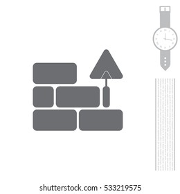 Vector icons brickwork and building trowel