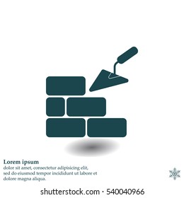 Vector icons brickwork and building trowel