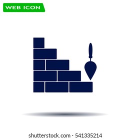 Vector icons brickwork and building trowel