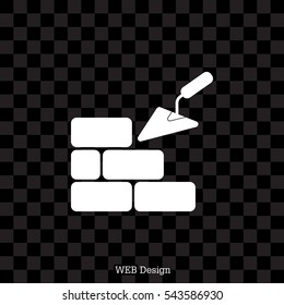 Vector icons brickwork and building trowel