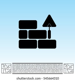 Vector icons brickwork and building trowel