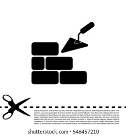 Vector icons brickwork and building trowel
