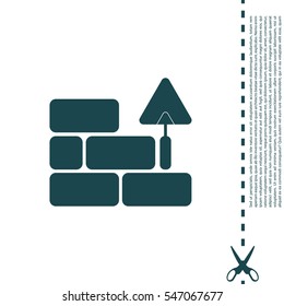 Vector icons brickwork and building trowel
