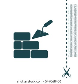 Vector icons brickwork and building trowel