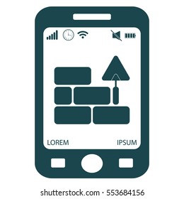 Vector icons brickwork and building trowel