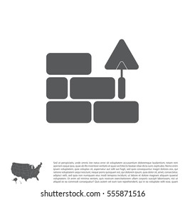 Vector icons brickwork and building trowel
